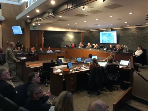 U.S. Army Corps of Engineers briefing during the December 2018 Camp Fire toxic-debris dispute in Chico