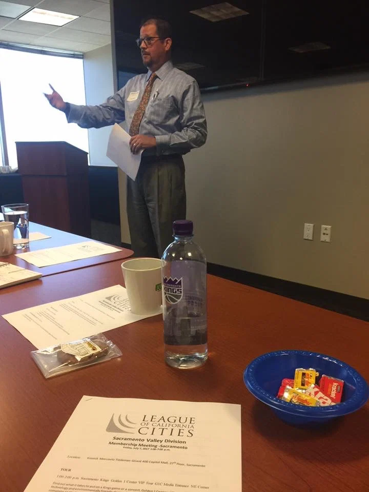 Randall Stone speaking at a League of California Cities Sacramento Valley Division membership meeting in Sacramento