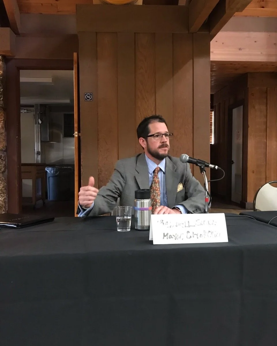 Randall Stone serving as a returning youth-leadership panelist and mentor in Menlo Park, California